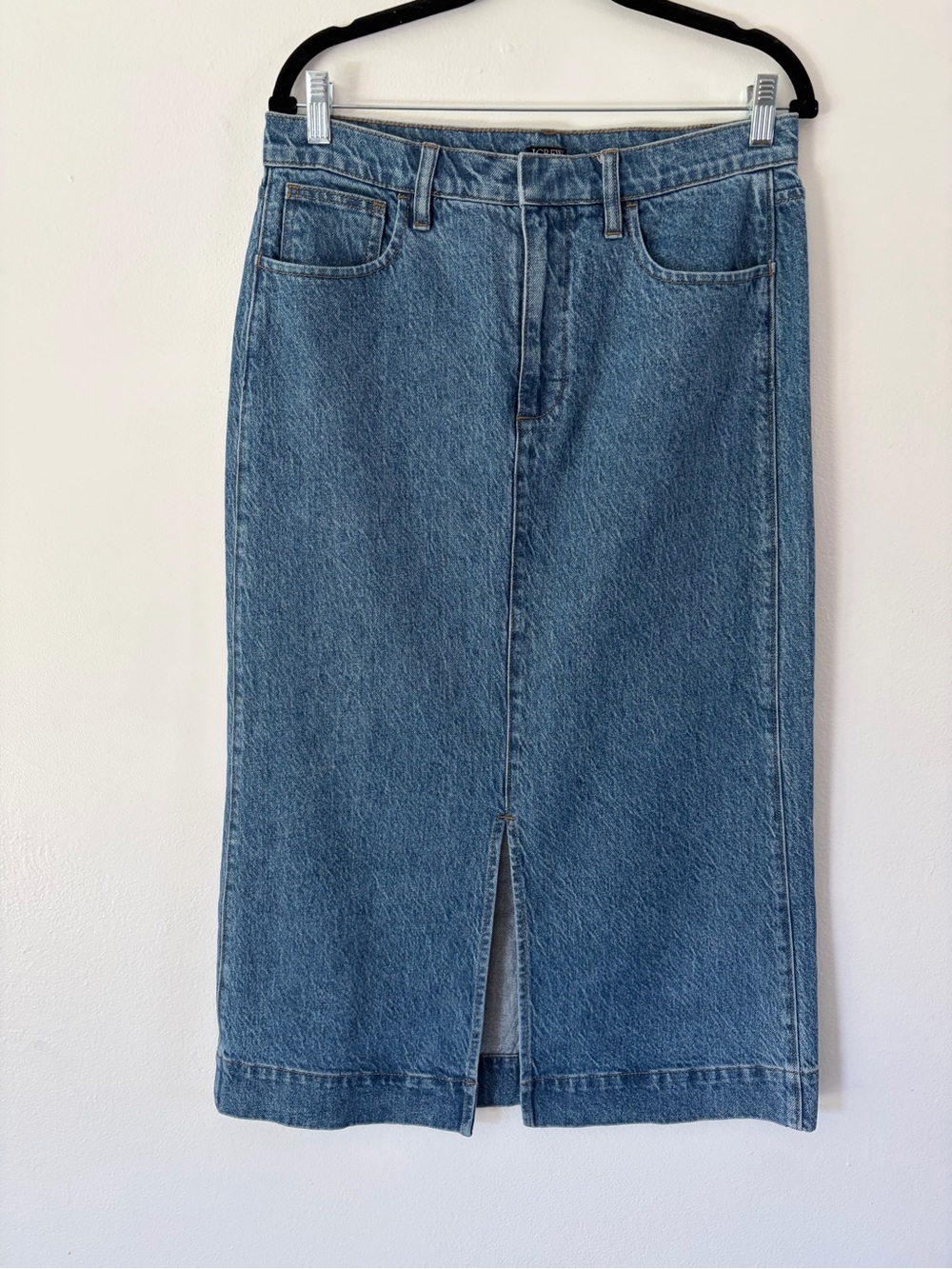 J.Crew Midi Cotton Denim Skirt in Medium Blue Wash Size 28